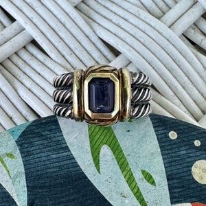 David Yurman Gold and Silver Amethyst Ring